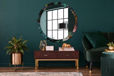 Runder Spiegel mit dekorativem Rahmen Dschungel wald