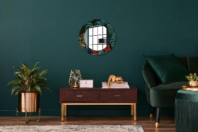 Runder Spiegel mit dekorativem Rahmen Dschungel wald