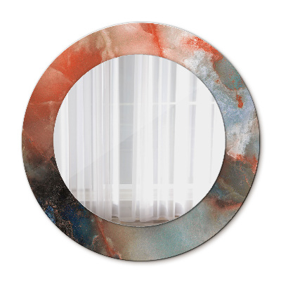Runder Spiegel mit bedrucktem Rahmen Onyx murmeln