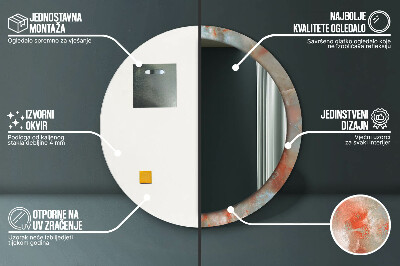 Runder Spiegel mit bedrucktem Rahmen Onyx murmeln