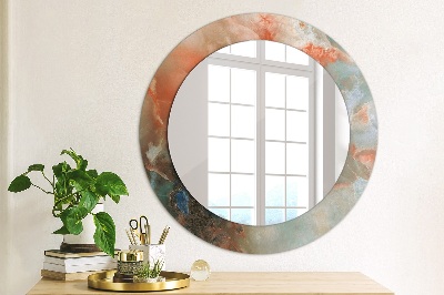 Runder Spiegel mit bedrucktem Rahmen Onyx murmeln