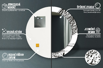 Runder Spiegel mit dekorativem Rahmen Graffiti muster