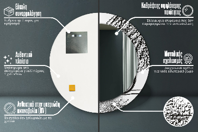 Runder Spiegel mit dekorativem Rahmen Graffiti muster