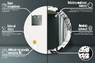 Runder Spiegel mit dekorativem Rahmen Graffiti muster