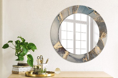 Runder Spiegel mit dekorativem Rahmen Abstrakt fließend