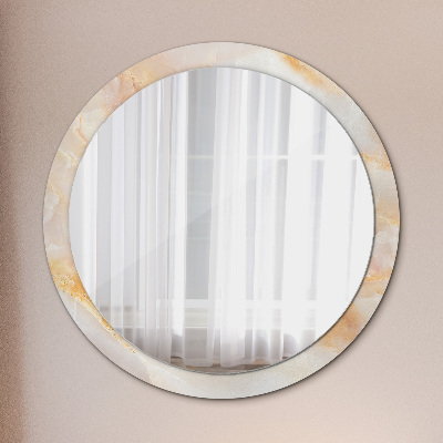 Runder Spiegel mit bedrucktem Rahmen Marmor onyx
