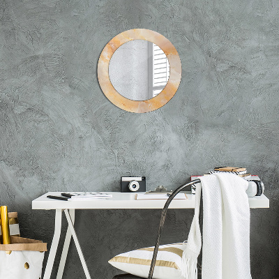 Runder Spiegel mit bedrucktem Rahmen Marmor onyx