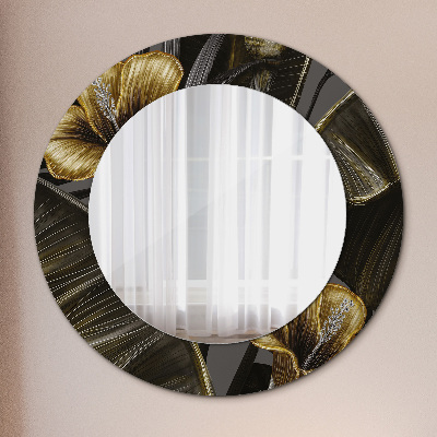 Runder Spiegel mit bedrucktem Rahmen Hibiskus blumen