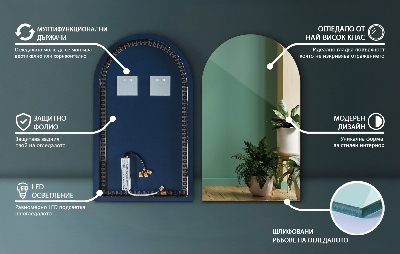 Halb ovaler spiegel s led osvětlením