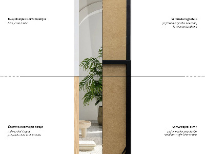 Ganzkörperspiegel in schwarzem Rahmen 36x156 cm