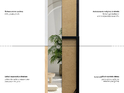 Ganzkörperspiegel in schwarzem Rahmen 36x156 cm