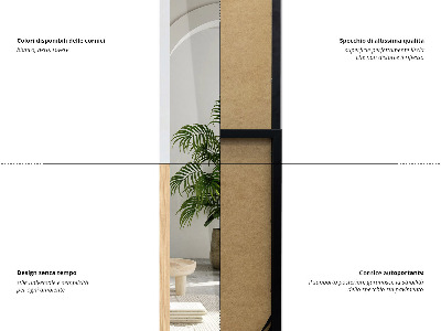 Ganzkörperspiegel in einem Eichenrahmen 36x156 cm