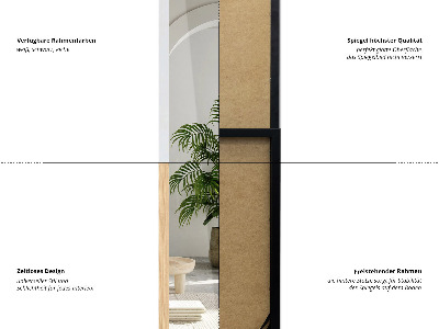 Ganzkörperspiegel in einem Eichenrahmen 36x156 cm