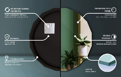 Geometrische Spiegel mit LED-Hintergrundbeleuchtung