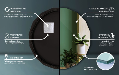 Geometrische Spiegel mit LED-Hintergrundbeleuchtung