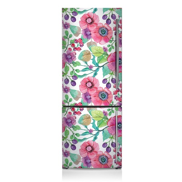 Kühlschrank matte Blumen und beeren