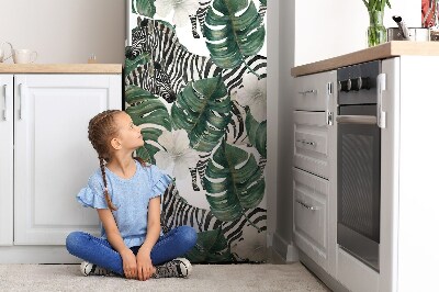 Kühlschrank aufkleber Zebra in blättern