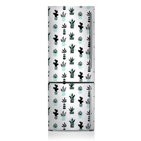 Magnet auf kühlschrank folie dekoration Minimalistische kakteen in töpfen