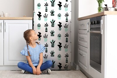 Magnet auf kühlschrank folie dekoration Minimalistische kakteen in töpfen