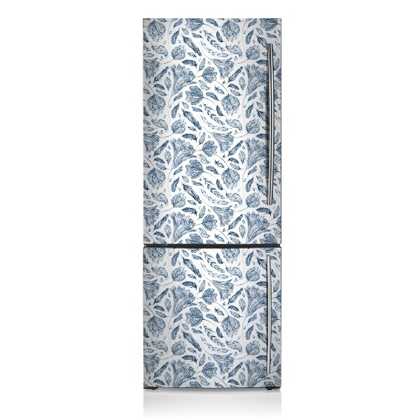 Kühlschrank matte Blaue blätter