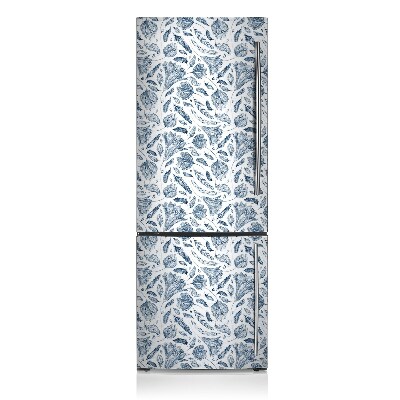 Kühlschrank matte Blaue blätter