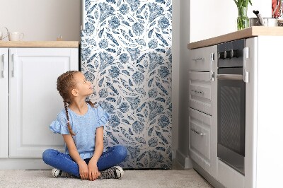 Kühlschrank matte Blaue blätter