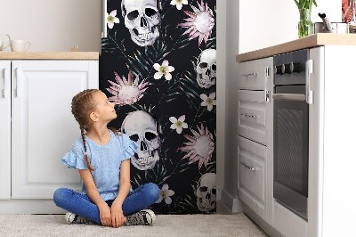 Kühlschrank magnet folie Schädel und blätter