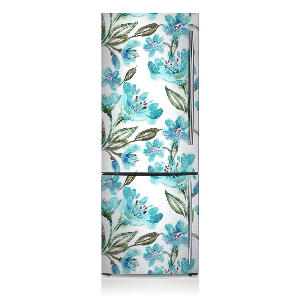 Kühlschrank matte Türkisblumen