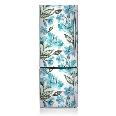Kühlschrank matte Türkisblumen