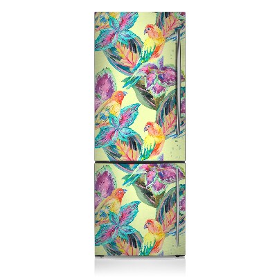 Kühlschrank magnet folie Farbenfrohe papageien