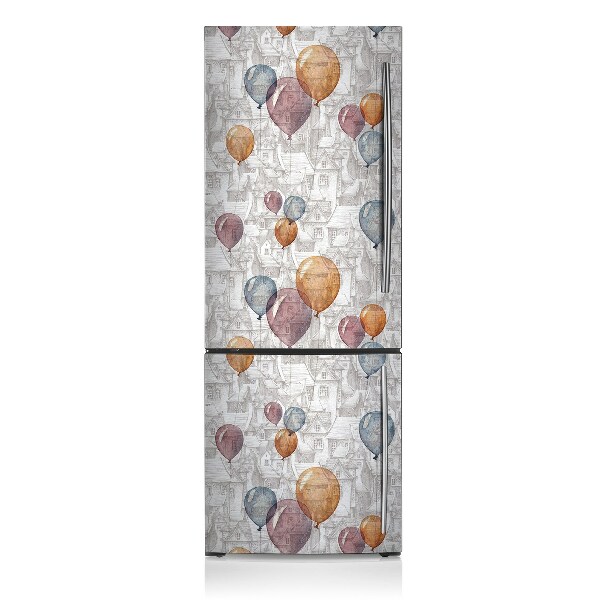Kühlschrank matte Luftballons und häuser