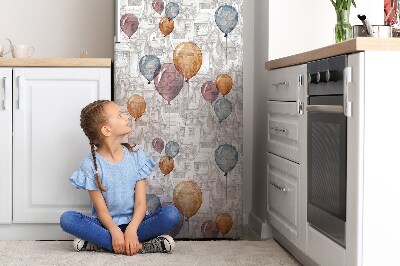 Kühlschrank matte Luftballons und häuser