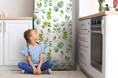 Magnet auf kühlschrank folie dekoration Blätter grün