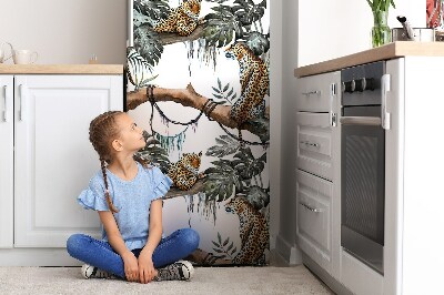 Kühlschrank aufkleber Leoparden im dschungel