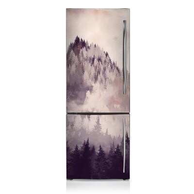 Magnet auf kühlschrank folie dekoration Berg im wald