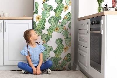 Kühlschrank matte Kakti mit blumen