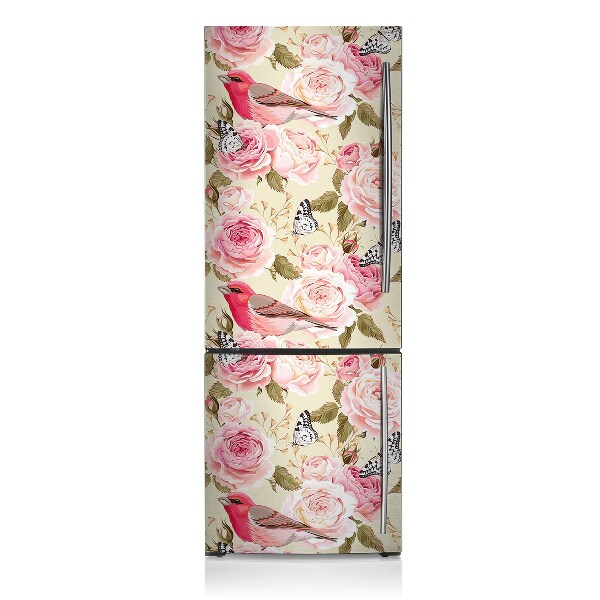 Kühlschrank magnet folie Vögel und blumen