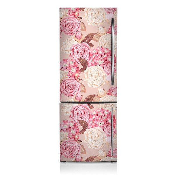 Kühlschrank magnet folie Rosen und hortensien