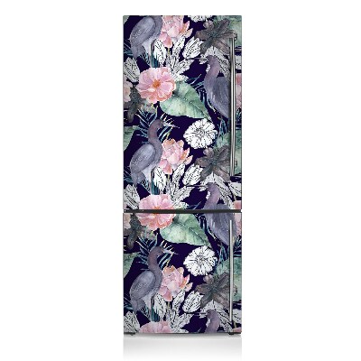 Kühlschrank matte Vögel in blumen