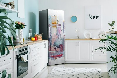 Magnet auf kühlschrank folie dekoration Stadt