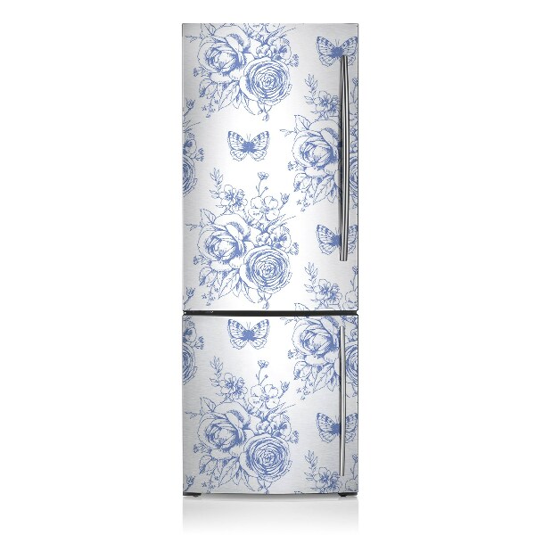 Kühlschrank magnet folie Blumen schmetterlinge