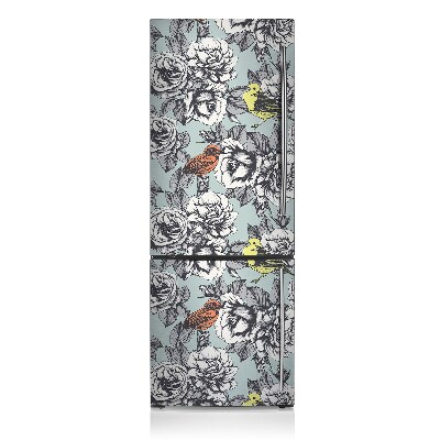 Kühlschrank magnet folie Rosen und vögel