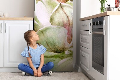 Magnet auf kühlschrank folie dekoration Magnolienblüten