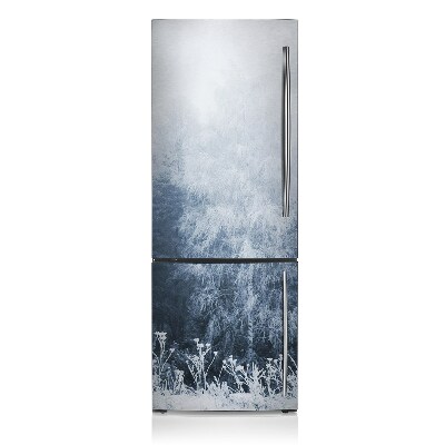 Magnet auf kühlschrank folie dekoration Winterbäume