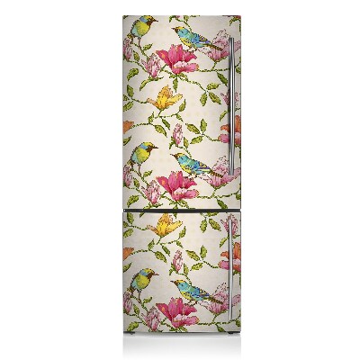 Kühlschrank magnet folie Blumen und vögel