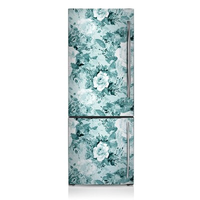 Magnet auf kühlschrank folie dekoration Blaue blumen