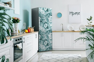 Magnet auf kühlschrank folie dekoration Blaue blumen