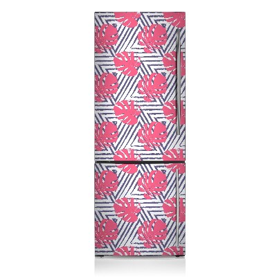 Kühlschrank aufkleber Rosa blätter