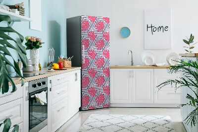 Kühlschrank aufkleber Rosa blätter