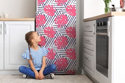 Kühlschrank aufkleber Rosa blätter